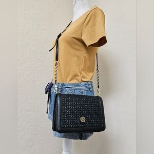 Tory Burch Black Leather Small Shoulder Crossbody Bag